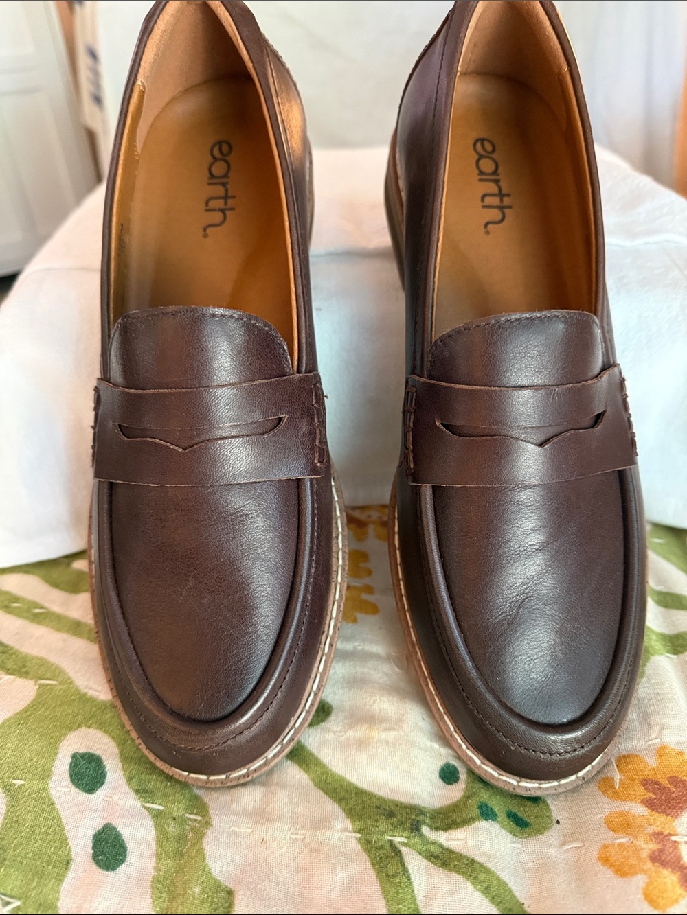 Earth Women’s Dark Brown Leather Penny Loafers